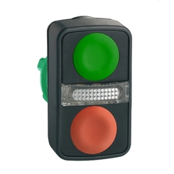 Botão Cabeçote Frontal Duplo Verde/Vermelho ZB5AW7A3740 - Schneider Electric