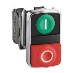 Botão Duplo Iluminado Metálico 1NA+1NF XB4BL73415 - Schneider Electric