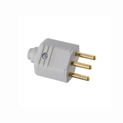 Plugue Macho 180° 2P 10A Cinza PA011984 - Margirius