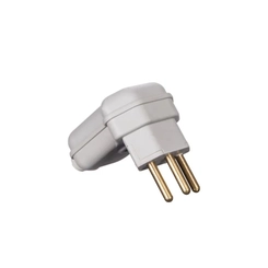 Plugue Macho 90° 2P+T 10A Cinza PA013087 - Margirius