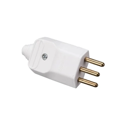 Plugue Macho Prensa Cabo 180° 2P+T 20A Branco 15008 - Margirius