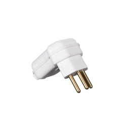 Plugue Macho Prensa Cabo 90° 2P+T 20A Branco 16594 - Margirius