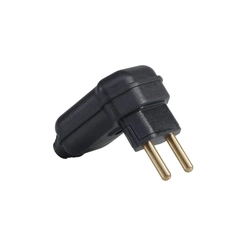 Plugue Macho Prensa Cabo 90° 2P 10A Preto 17710 - Margirius