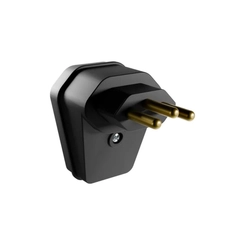 Plugue Macho Prensa Cabo 90° 2P+T 20A Preto Grande 22659 - Margirius