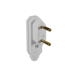 Plugue Macho Prensa Cabo Vertical 2P 10A Branco 23267 - Margirius
