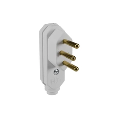 Plugue Macho Prensa Cabo Vertical 2P+T 10A Branco 23261 - Margirius