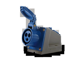 Tomada Industrial Sobrepor 2P+T 32A 220V 6H Azul TSS-3206 - Soprano