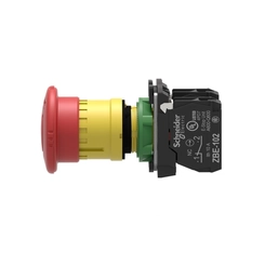 Botão Ø22Mm Plástico Emergência Girar Para Destravar Cogumelo Ø40Mm Vermelho 2Nf XB5AS8444 Schneider