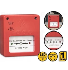 Acionador Manual C/ Sirene 12/24V Convencional - Segurimax