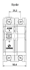 Disjuntor NEMA Bifásico 15A 3kA 05001.5015.21 - Soprano