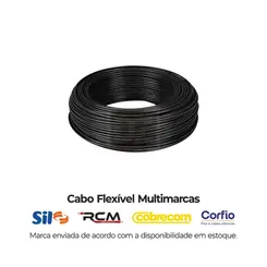 Cabo Flexível 1,50mm 750V Preto - Rolo 100 Metros