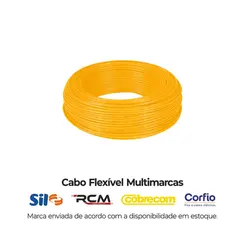Cabo Flexível 2,50mm 750V Amarelo - Rolo 100 Metros