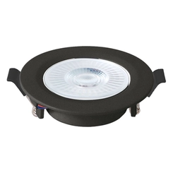Painel LED Spot Embutir Redondo Dicroica Preto 6W 3000K Móvel
