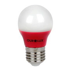 Lâmpada LED Bulbo 3W Vermelha Bivolt Bolinha