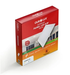 Painel LED Embutir Quadrado Branco 24W 6500K Eco - Ourolux
