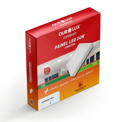 Painel LED Sobrepor Quadrado Branco 24W 6500K Eco - Ourolux
