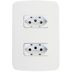 Conjunto B3 2 Tomadas 2P+T 10A Separadas Branco 19446 - Margirius