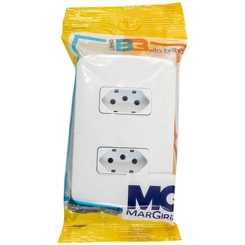 Conjunto B3 2 Tomadas 2P+T 10A Separadas Branco 19446 - Margirius