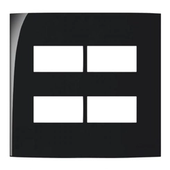 Placa Sleek Ebony 4x4 4 Postos Horizontal 15909 - Margirius