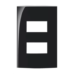 Placa Sleek Ebony 2x4 2 Postos Horizontal 15914 - Margirius