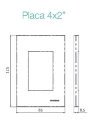 Placa Sleek Ebony 2x4 2 Postos Horizontal 15914 - Margirius