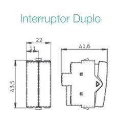 Módulo Sleek Interruptor Duplo Simples Branco 17837 - Margirius