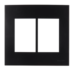 Placa Sleek Clean 4x4 4 Postos Horizontal Preto Fosco Ebony 14455 - Margirius