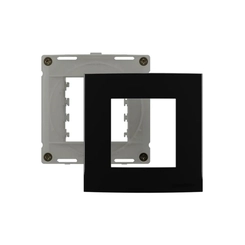 Placa Sleek Ebony 2 Postos com Suporte para Móvel 20924 - Margirius