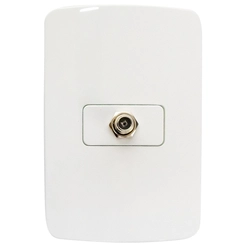 Conjunto B3 Tomada 2x4 Antena TV Coaxial Branco 19480 - Margirius
