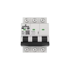 Disjuntor DIN Trifásico Curva-C 10A 3kA 05121.7010.31 - Soprano