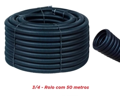 Eletroduto Corrugado 3/4 Rolo com 50 Metros