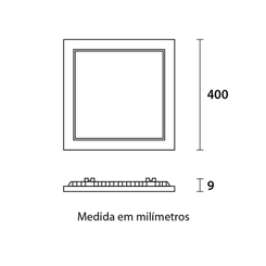 Painel LED Embutir Quadrado Branco 32W 6500K BFP Bivolt - Blumenau