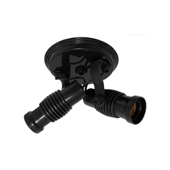Spot Tubo Duplo Preto Com Aleta Preta PVC
