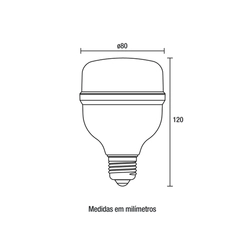 Lâmpada LED Bulbo 40W 3000K Biv 03407013 - Blumenau