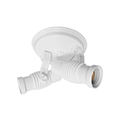 Spot Tubo Duplo Branco Com Aleta Branca PVC
