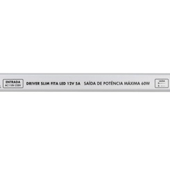 Drive para Painel LED 12V 60W Bivolt Slim para Fita 5A IP20