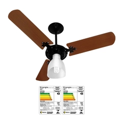 Ventilador Teto New Delta Light Preto Mogno 127V - Venti-Delta