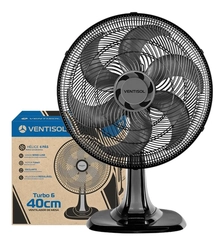 Ventilador Mesa 40cm 6 Pás 3 Velocidades Preto 220V Premium - Ventisol