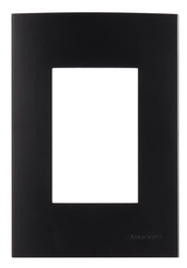 Placa Sleek Clean 2x4 3 Postos Horizontal Preto Fosco Ebony 14451 - Margirius
