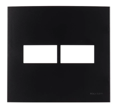 Placa Sleek Clean 4x4 2 Postos Horizontal Preto Fosco Ebony 14453 - Margirius