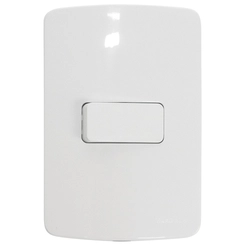 Conjunto B3 Interruptor Simples 1 Tecla Branco 19477 - Margirius