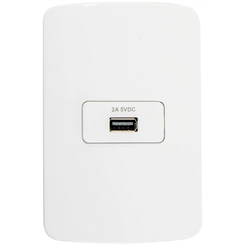 Conjunto B3 Tomada USB 2A Branco 19456 - Margirius