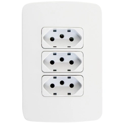 Conjunto B3 3 Tomadas 2P+T 10A Branco 19452 - Margirius