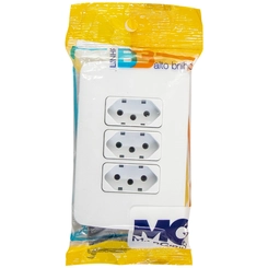 Conjunto B3 3 Tomadas 2P+T 10A Branco 19452 - Margirius