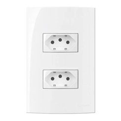 Conjunto Sleek 2 Tomadas 2P+T 20A Separadas Branco 16001 - Margirius