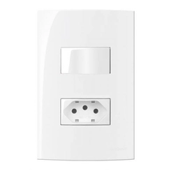 Conjunto Sleek Interruptor Paralelo + Tomada 2P+T 10A Branco 15996 - Margirius
