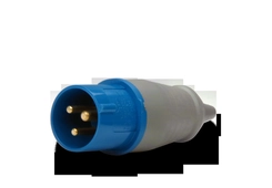 Plugue Industrial 2P+T 16A 220V 6H Azul IP44 PLS-3076 - Soprano