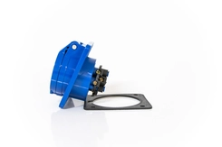 Tomada Industrial Embutir 3P+T 16A 220V 9H Azul IP44 TES-4049 - Soprano