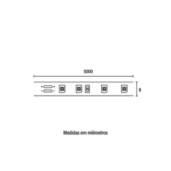 Fita em LED 12V 12W/m 3000K Rolo 5 Metros 40063000 - Blumenau