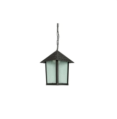 Pendente Colonial Quadrado Vidro Pontilhado 1xE27 Pto